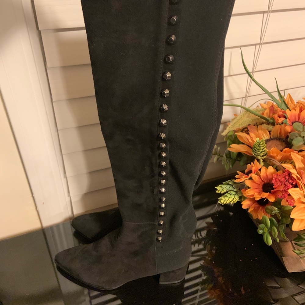 Stuart Weitzman High Boots Black Suede Size 4